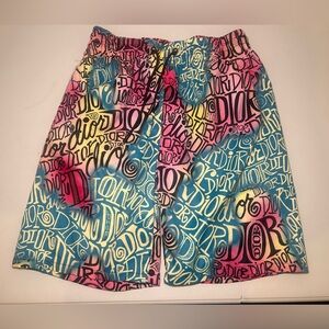 Dior Blue and Pink Graphic Men's Shorts